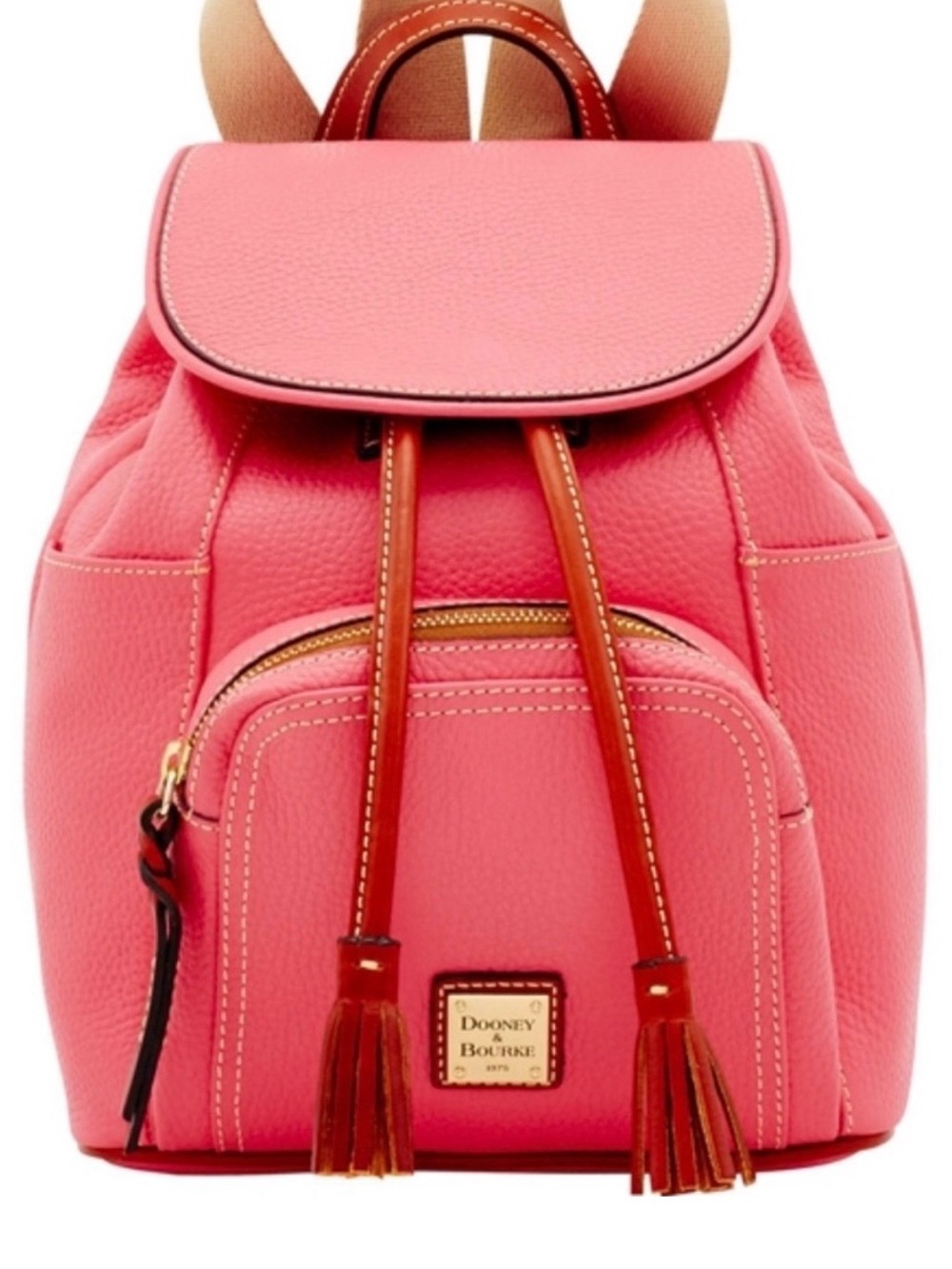 Dooney & Bourke Coral Pink Pebble Leather Mini Backpack